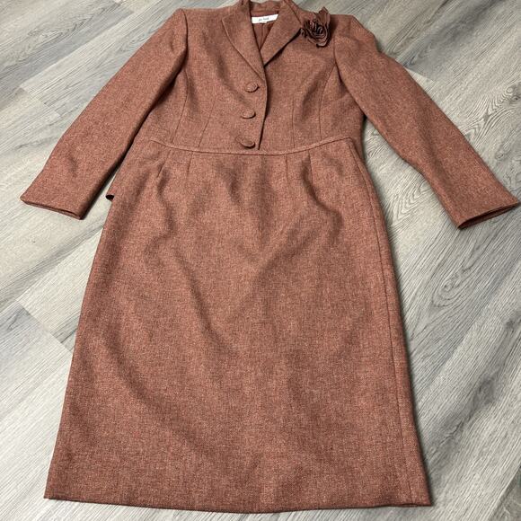Le Suit skirt suit, size 10, Bronze tweed - Picture 1 of 6